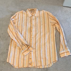 Tommy Bahama Island Soft Seersucker Button Down - XL; Orange, Blue, Tan